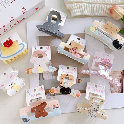 少女卡通系列小熊猫咪蝴蝶结抓夹