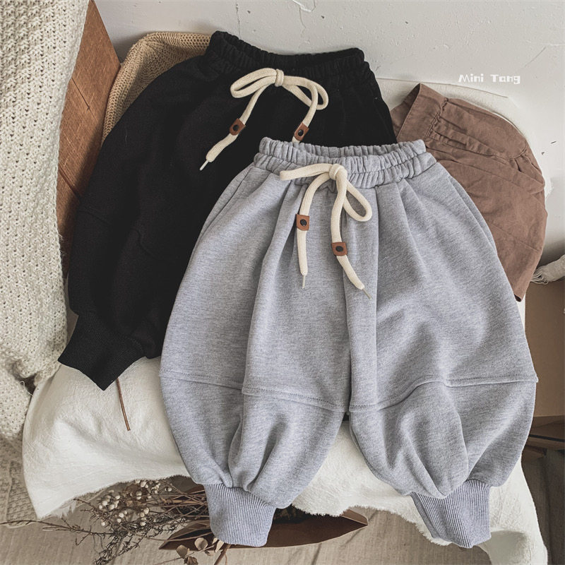 男童休闲裤春秋款韩版新款儿童系带纯棉运动裤子女宝宝萝卜裤长裤