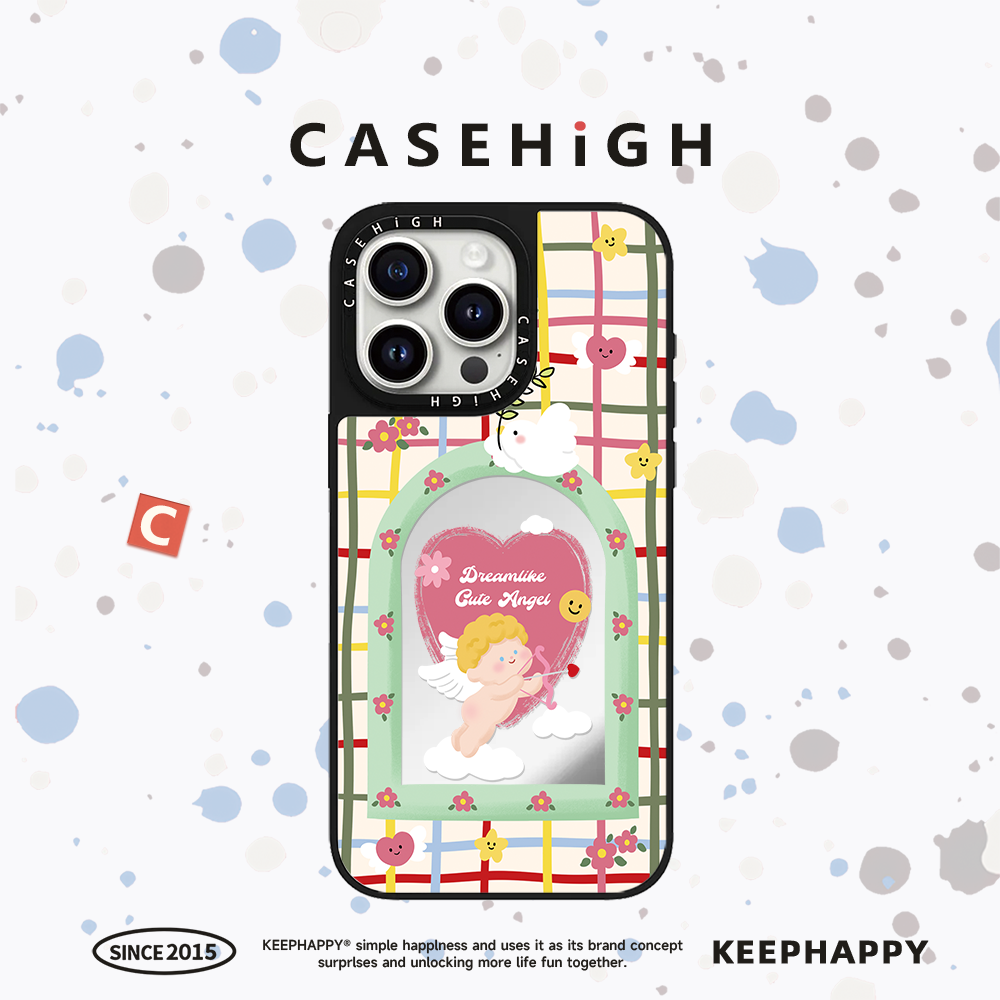 【C家】联名线条窗口爱心丘比特天使适用苹果16promax手机壳iphone15pro镜面MagSafe磁吸14p韩13pro可爱12