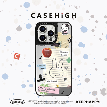 【C家】联名笔记本购物袋米菲兔涂鸦适用苹果16promax手机壳iphone15pro镜面MagSafe磁吸14p韩13pro可爱12