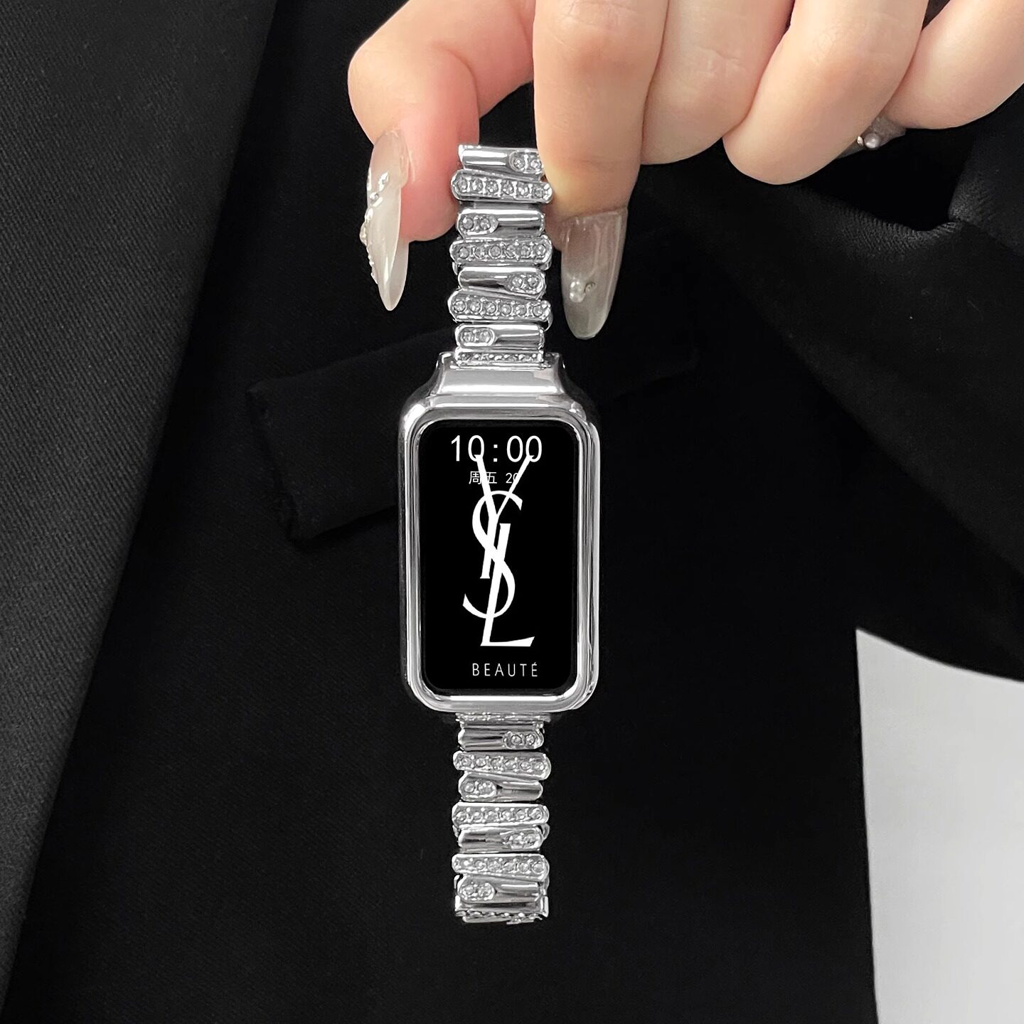 适用华为手环11表带10不规则9镶钻蝴蝶扣fit3智能高级感fit4腕带