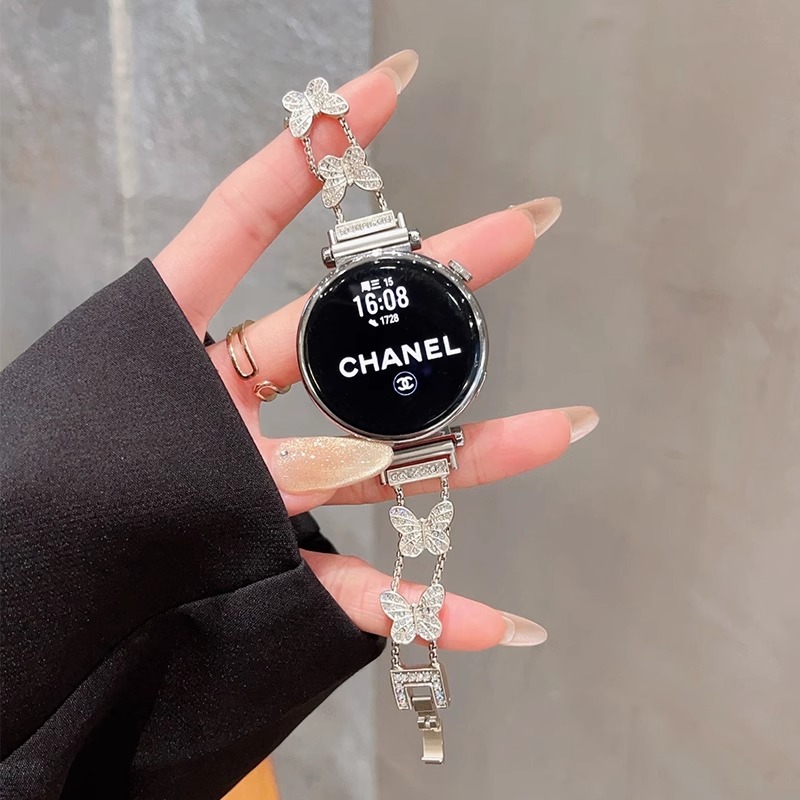 适用华为gt5手表表带gt4蝴蝶镶钻watch4金属fit3智能腕带gt3女款
