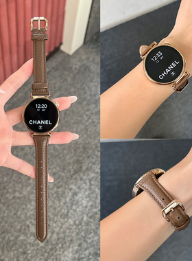 适用华为gt5表带新款真皮荔枝纹秋冬GT4GT2watch34profit3男女款