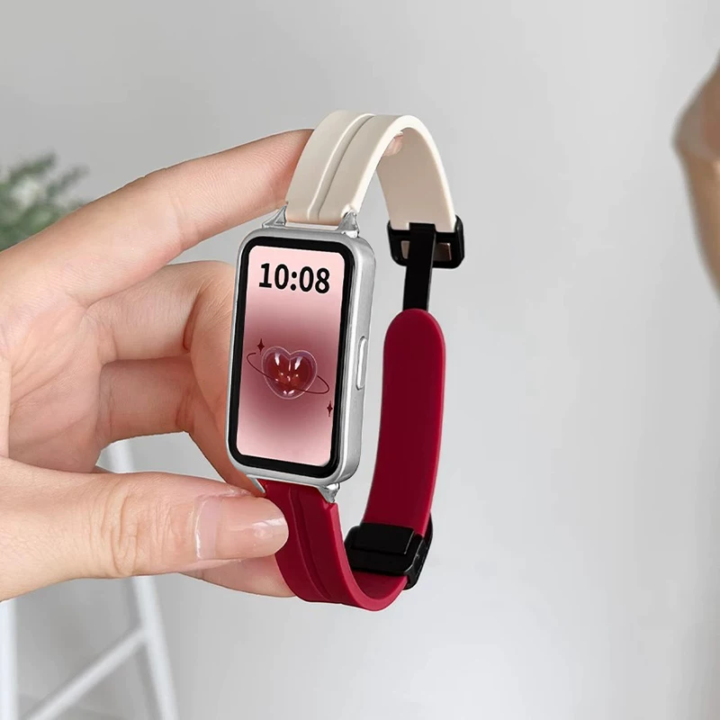适用华为手环11Pro表带新款智能10磁吸扣band9/8nfc版运动硅胶
