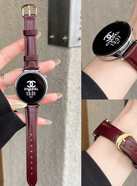 适用华为gt6表带真皮gt5小蛮腰gt3新款watch4pro荣耀magic2秋冬