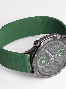 适用华为gt5表带gt4柔软荔枝纹硅胶磁吸watch34profit4运动腕带