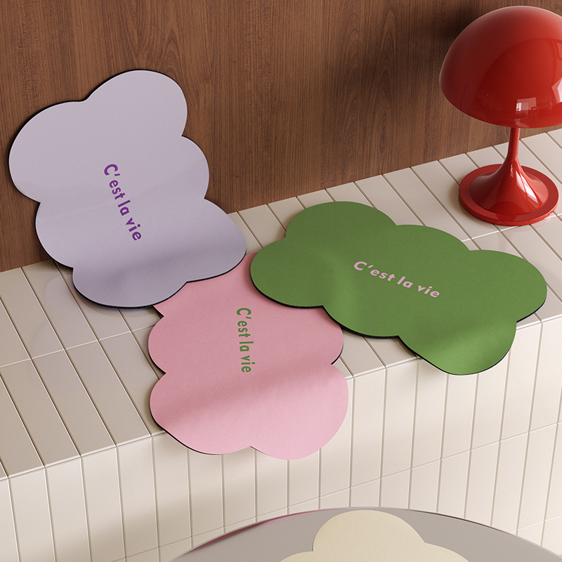 韩式纯色硅藻泥沥水垫