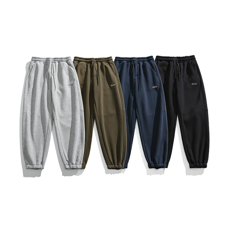 2025春季新款男装刺绣束脚日系潮流宽松束脚休闲裤工装裤哈伦裤潮