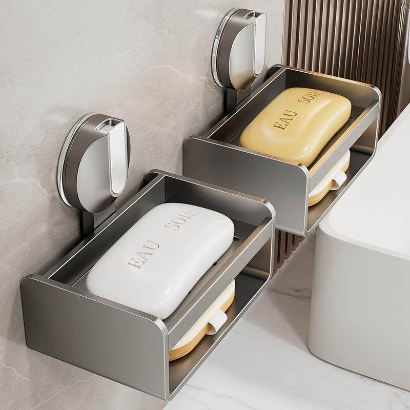 吸盘式肥皂盒壁挂免打孔家用浴室卫生间墙上沥水收纳香皂盒置物架,家装主材,肥皂盒/皂碟,淘宝优惠券,粉丝福利购,淘宝优惠卷
