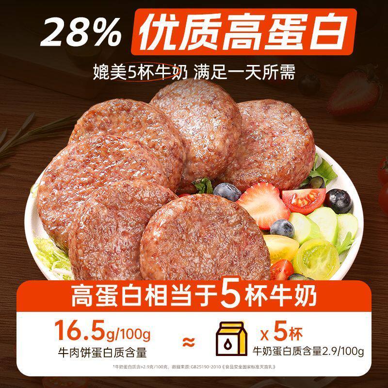 高蛋白酱卤牛肉饼健身代餐即速主食早午餐低脂减期卡肪小零食物品