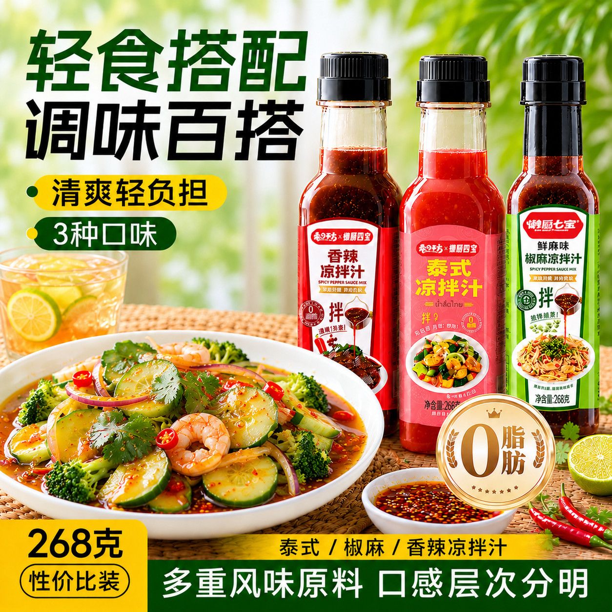 0脂肪椒麻凉拌汁松茸椒美食家常调味料蔬菜凉拌黄瓜鲜香麻辣健身