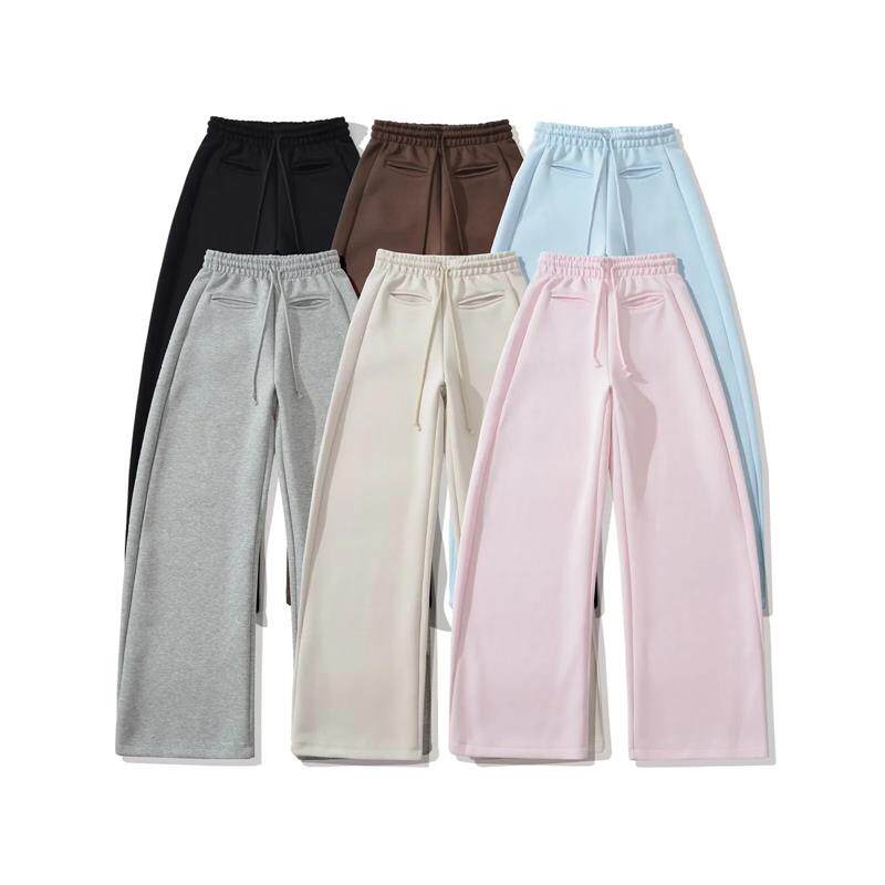 辣妹灰色运动裤女春秋2026新款宽松阔腿弯刀裤高腰显瘦休闲卫裤子