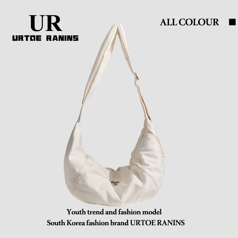 UR女包2025新款潮小众设计慵懒风尼龙饺子包百搭轻便大容量单肩包