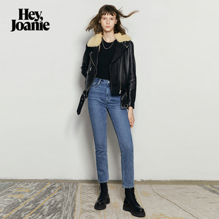 HJ013蓝色牛仔裤 裤 女直筒显瘦2026新款 刺绣修身 子 冬季 HeyJoanie