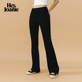 女新款 HeyJoanie 高腰微喇牛仔裤 喇叭LALA裤 HJ186复古修身