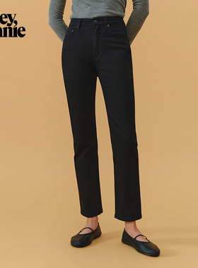HeyJoanie HJ013加绒土耳其棉微醺双口袋九分直筒牛仔裤女
