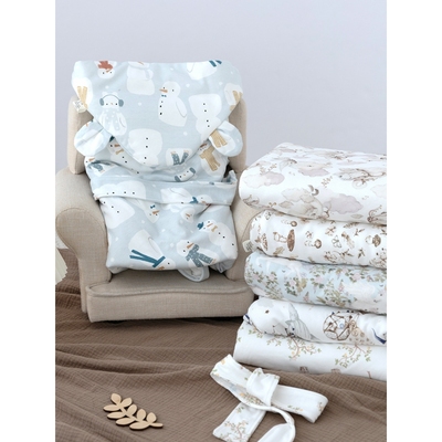 全棉纯棉秋冬包被婴儿a类可拆卸脱胆被子新生儿加厚大尺寸抱被儿