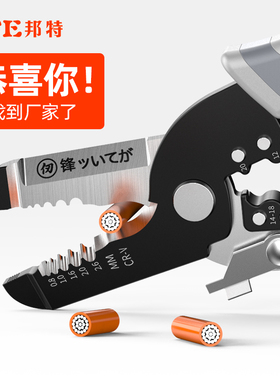 BTE邦特多功能剥线钳电工专用拨剪线钳子拔线钳剪刀电缆扒皮神器