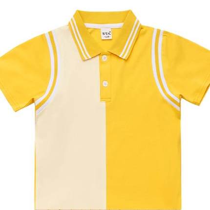 小学生校服夏装单T恤幼儿园园服黄蓝白定制幼儿园园服印字棒球服
