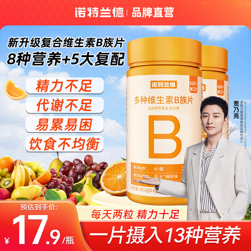 诺特兰德多种维生素B族复合片男女士专用vb维b2b12咀嚼片官方正品