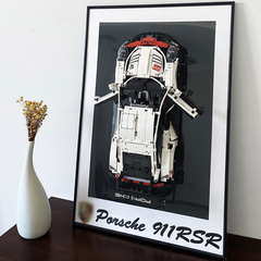 兼容高汽车展示相框机械组挂上墙积木背板挂画保时捷911兰博488