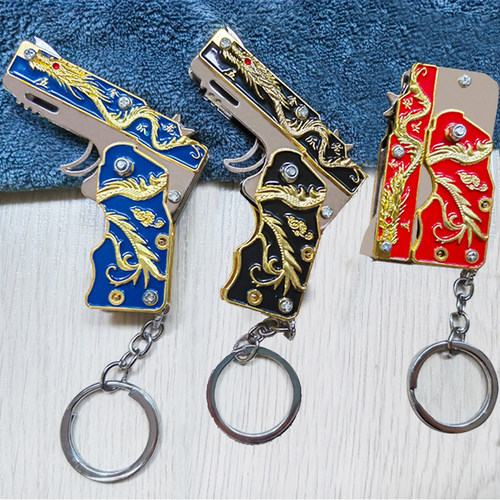 网红折叠皮筋枪儿童玩具软弹枪连发手枪橡皮筋模型枪男孩玩具枪