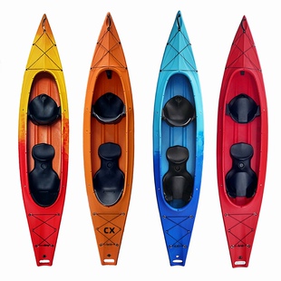 辰星CX400双人肥仔艇加宽8cm超强承重力硬艇休闲艇亲子平稳皮划艇