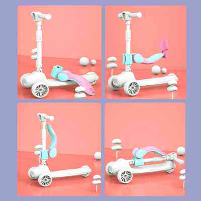 带推把折叠座椅新款儿童滑板车坐板带推杆配件单卖坐凳加装车座子