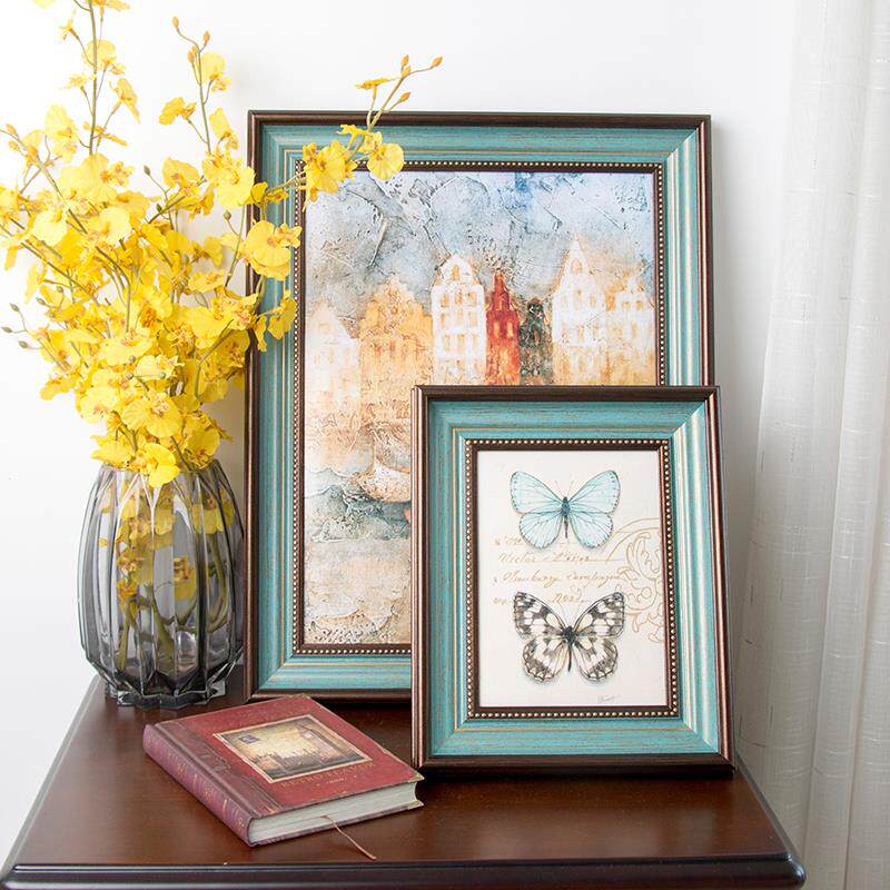 油画画框装裱大尺寸20寸16寸18寸 a4 A3定制美式复古相框定做挂墙