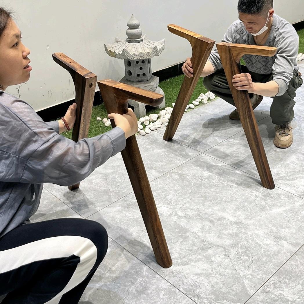 实木桌子腿原木大板支架活动抬脚活动桌腿餐桌茶桌支撑腿纯料接脚
