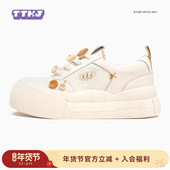 女鞋 休闲运动大头云朵鞋 子百搭厚底帆布鞋 TTKJ小白鞋 vintage板鞋