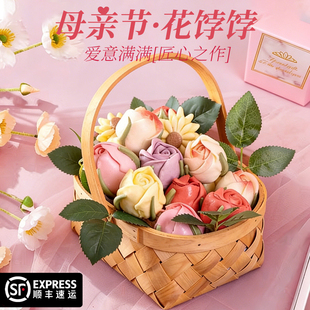 花饽饽心形玫瑰花母亲节花馍馍手工馒头礼盒送妈妈婆婆生日礼物