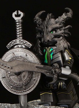 第三方积木玩具小人偶公仔骷髅铁骑军团中世纪骑士3d打印军团总长