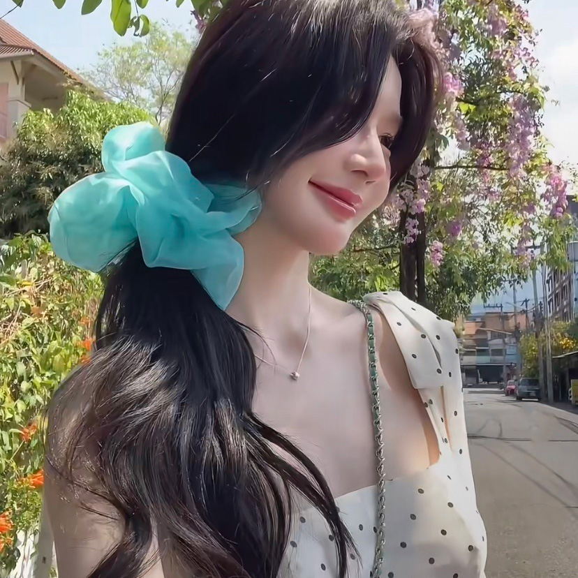 超大号亮色欧根纱大肠圈发圈