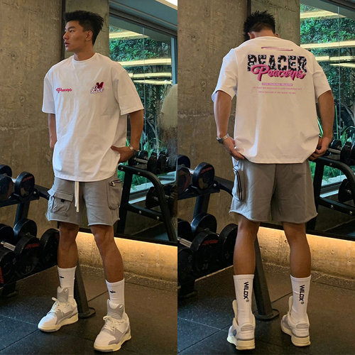 欧美街头潮牌重磅纯棉短袖t恤男