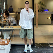 270g港风重磅纯棉简约基础款 运动T恤 男女内搭长袖 纯色打底衫 秋季