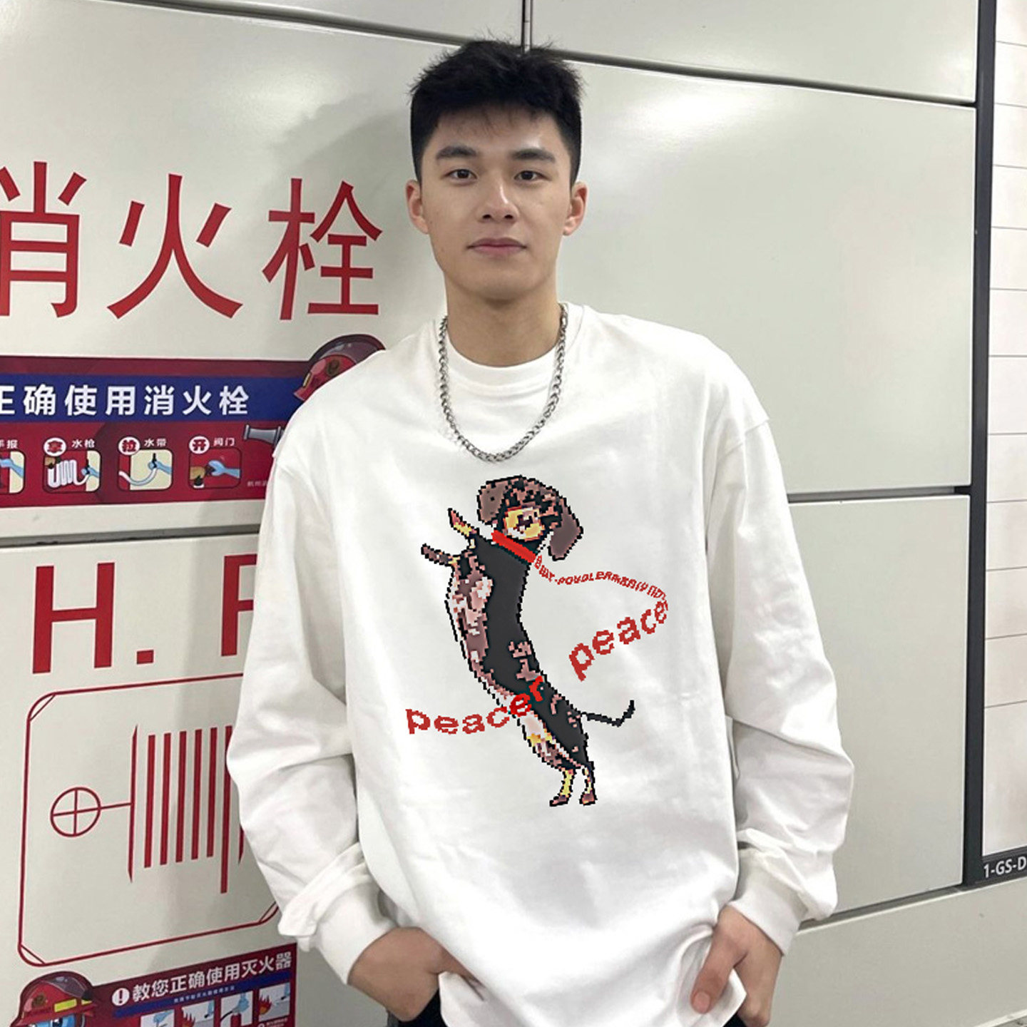 美式重磅270g长袖t恤男秋季潮牌