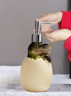 儿童卡通恐龙洗手液瓶子卫生间装饰洗发水沐浴露按压式分装瓶空瓶