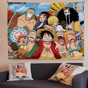 海贼王挂布学生宿舍改造动漫背景布墙布出租屋床头遮丑装饰挂毯