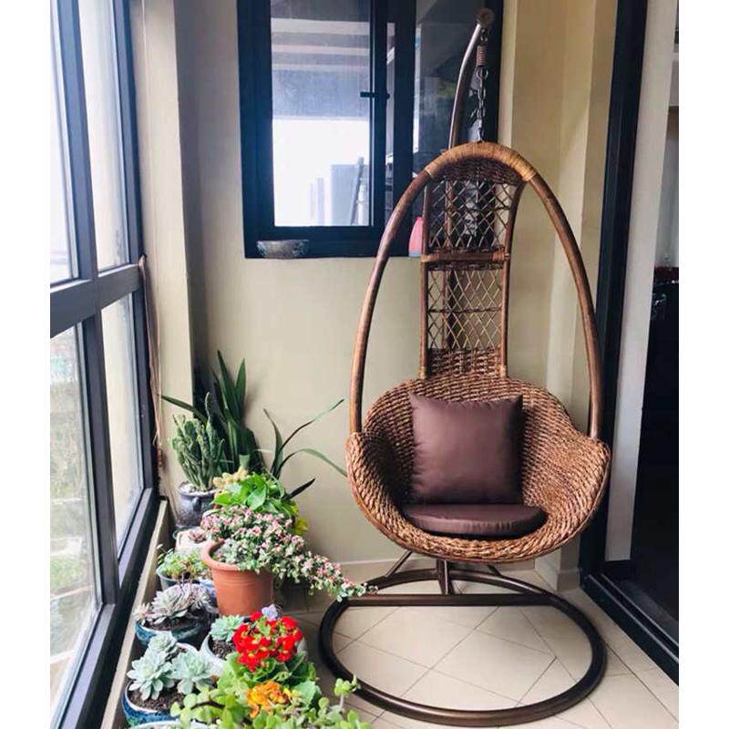 真藤吊篮吊椅摇摇椅阳台摇椅秋千室内卧室编织藤椅吊床摇篮吊庭院