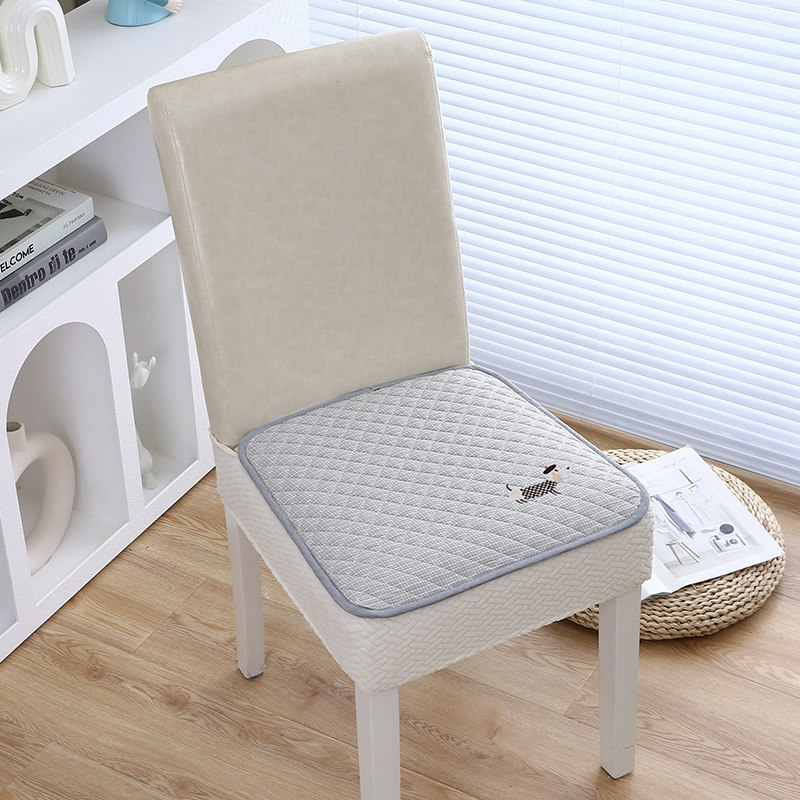 简约现代连体餐椅垫夹棉绗缝防滑透气牛角椅坐垫四季通用凳子垫