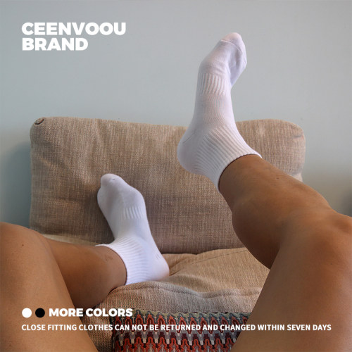 CEENVOOU/钦物男女中筒棉袜黑白