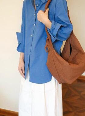 SecondMoon小众设计抽绳肩带韩系慵懒斜挎包百搭女