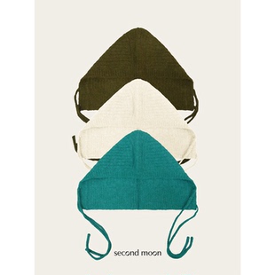 SecondMoon纯色百搭绵羊毛保暖巴拉克拉法帽