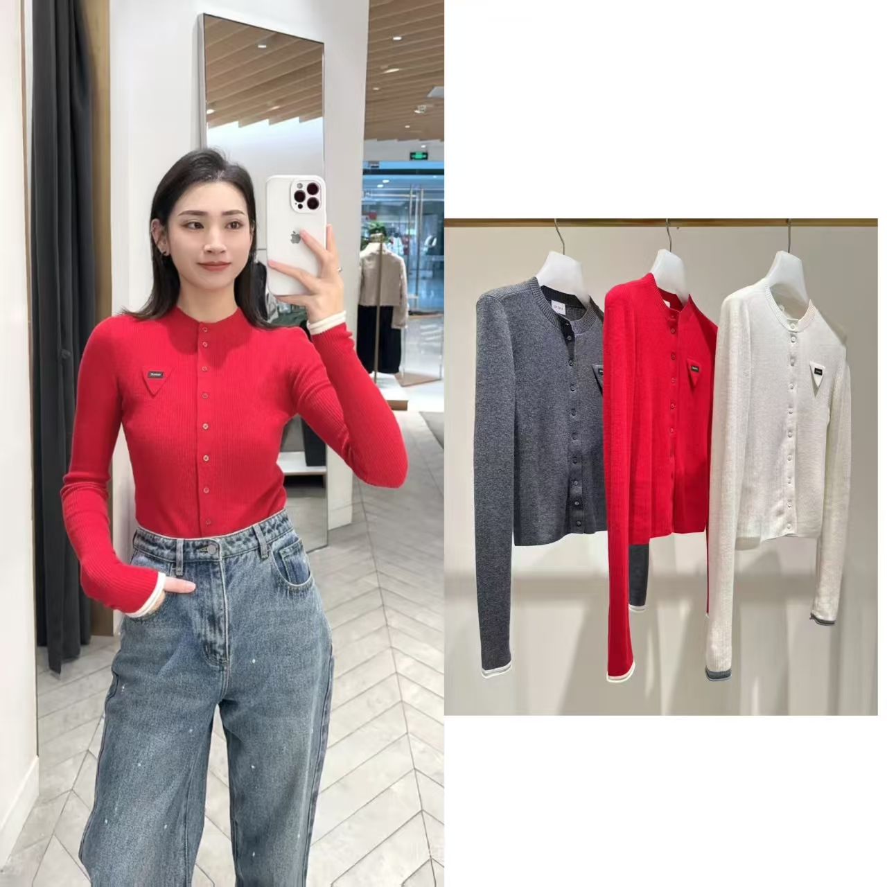 百搭圆领修身显瘦针织开衫上衣女