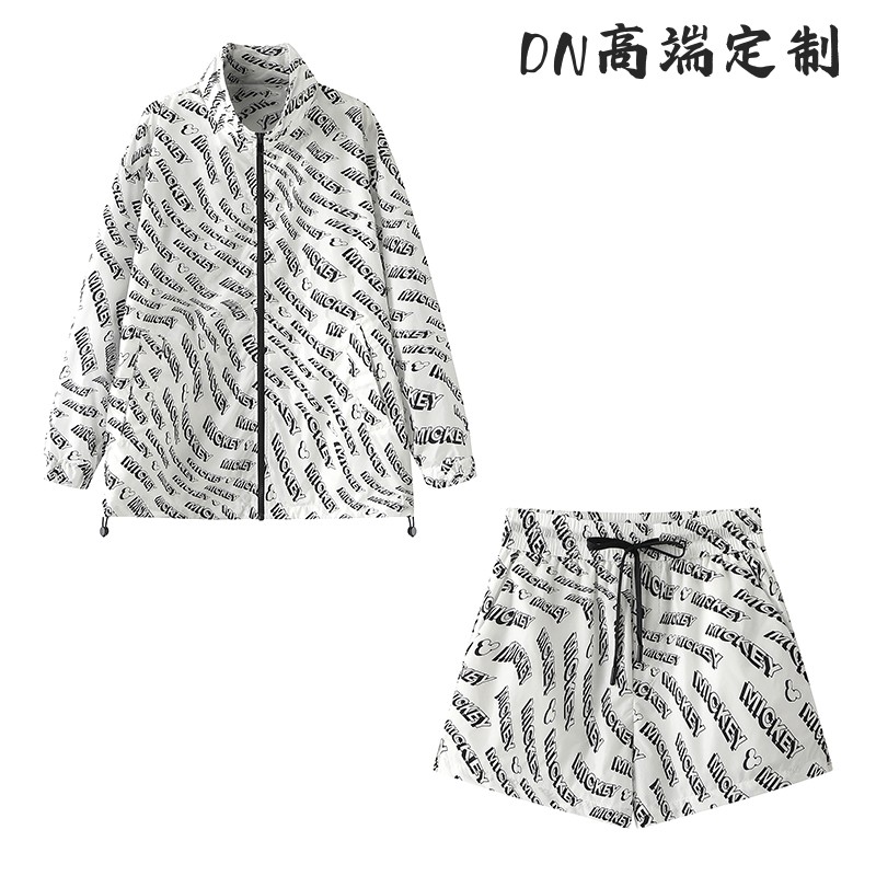 字母卡通印花防晒套装女