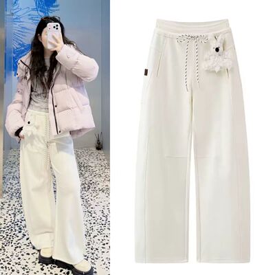 高腰慵懒风休闲阔腿裤女