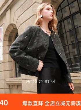 【90白鹅绒】三彩2025冬季新款香风鹅绒服蝴蝶结绣花压胶直充M