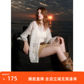 新款 宽松中长镂空绣花衬衫 小衫 ibudu2025春季 开衫 轻薄女