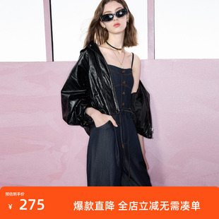 ibudu2025春季新款仿牛仔连体裤长裤休闲裤直筒裤显瘦女